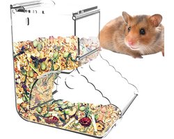 Voer Dispenser - Automatische Feeder - Kleine dieren - Transparant Acryl - 400ml - Veelkleurig