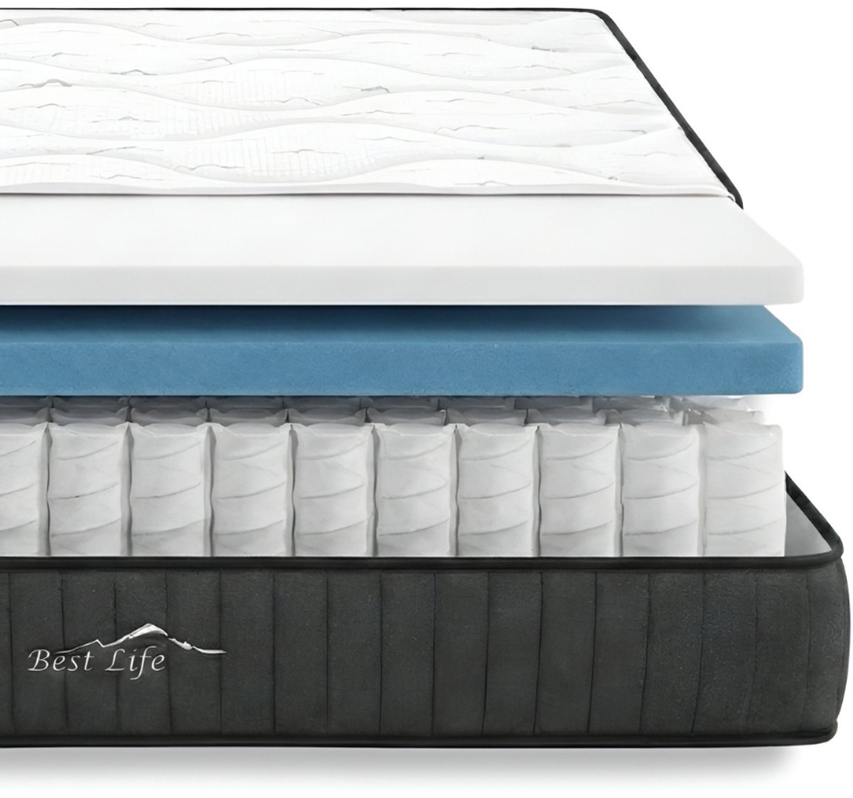 Best Life Pocketvering Matras 140x200 cm - Traagschuim & Koudschuim Matras - 20 CM - Tweepersoons — afbeelding 1