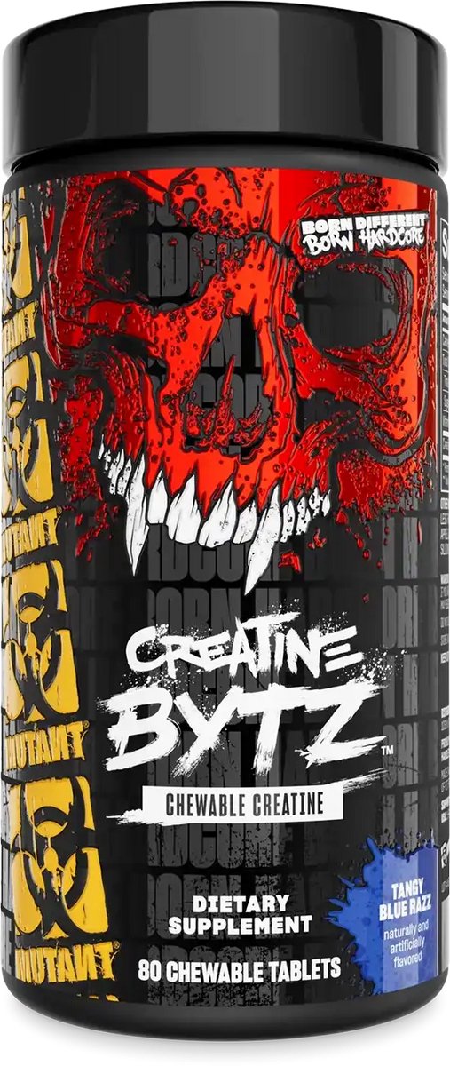 Mutant Mutant Bytz Creatine Chewable Tablets (80) Tangy Blue Razz - Creatine - Creatine Monohydraat