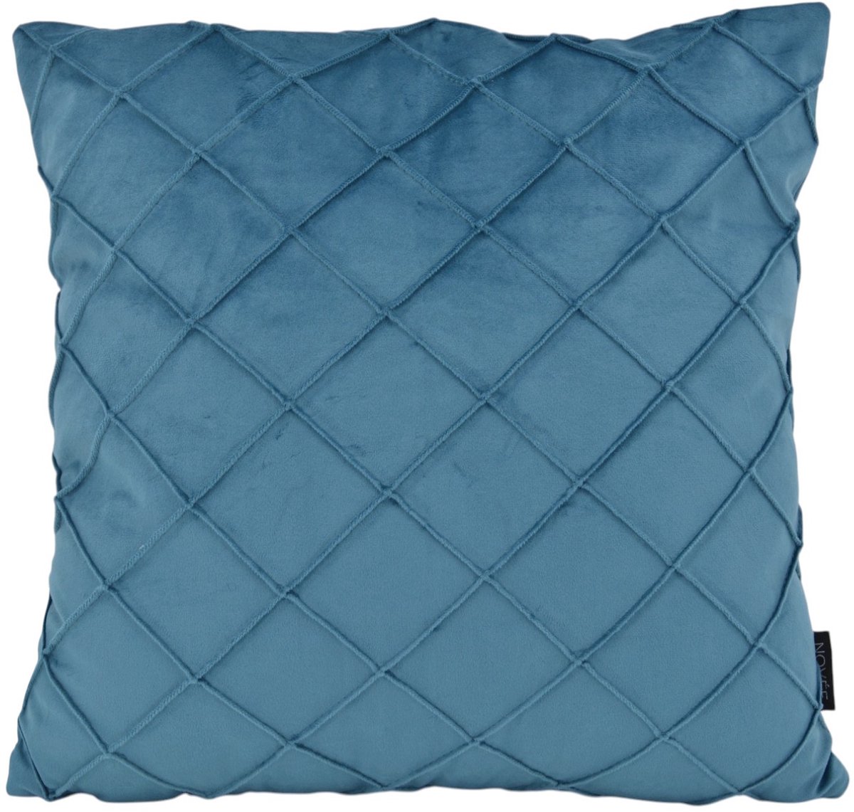 NOVÉE Sierkussen Velvet Cross Petrol | 45x45 cm | Velvet/Polyester