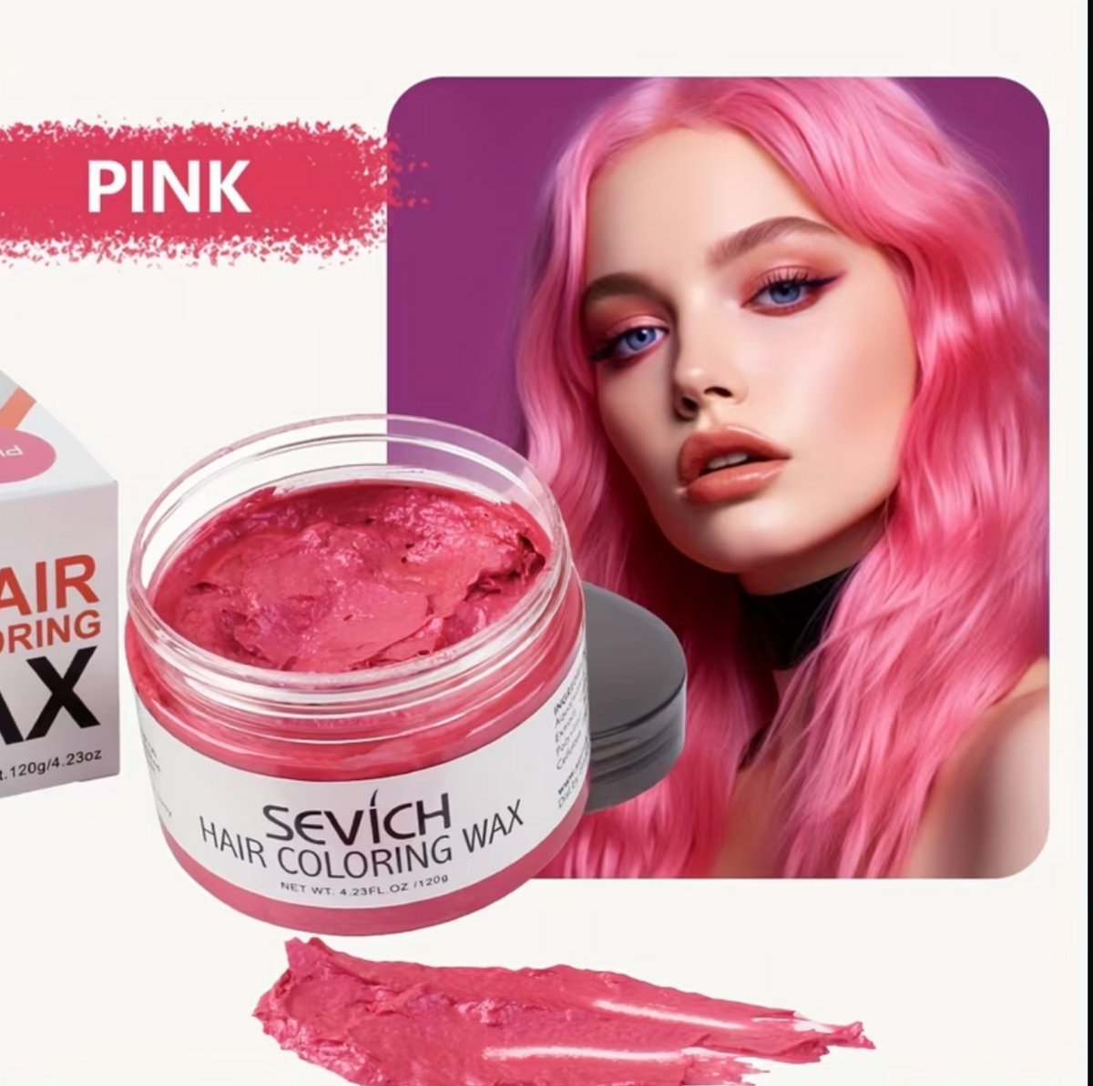 Sevich - 100% Natuurlijke Materialen - Tijdelijk - Haarverf - Haar Wax - Haircoloring Wax - Uit wasbaar - Rood
