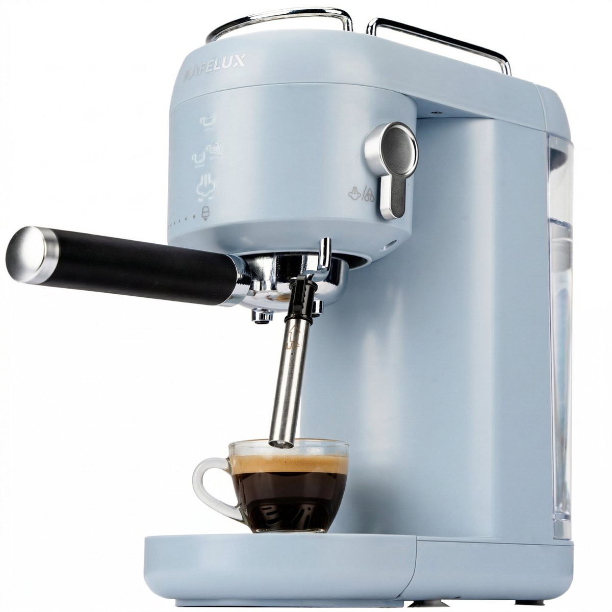 Vankel Halfautomatische Espressomachine - 20 Bar Hogedruk Extractie - 1400W Pistonmachine - 1L Waterreservoir - Met Stoompijpje voor Melkschuim - Koffiemachine voor Thuisgebruik - Blauw