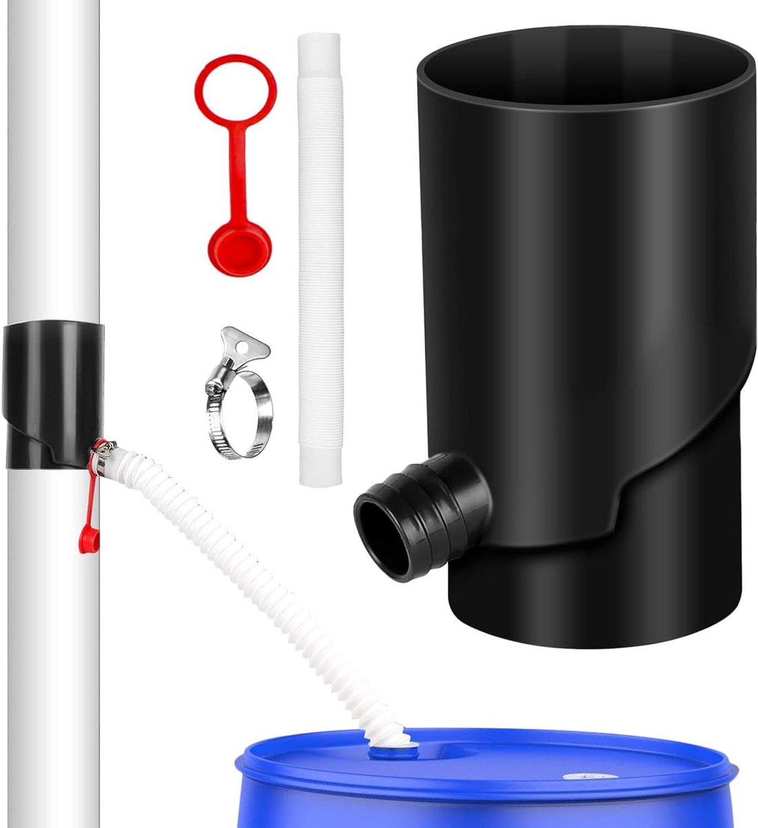 Regenwateropvangsysteem - Regenton vulautomaat - Tuin water geven - UV-bestendige componenten - Grote vatcapaciteit - Zwart