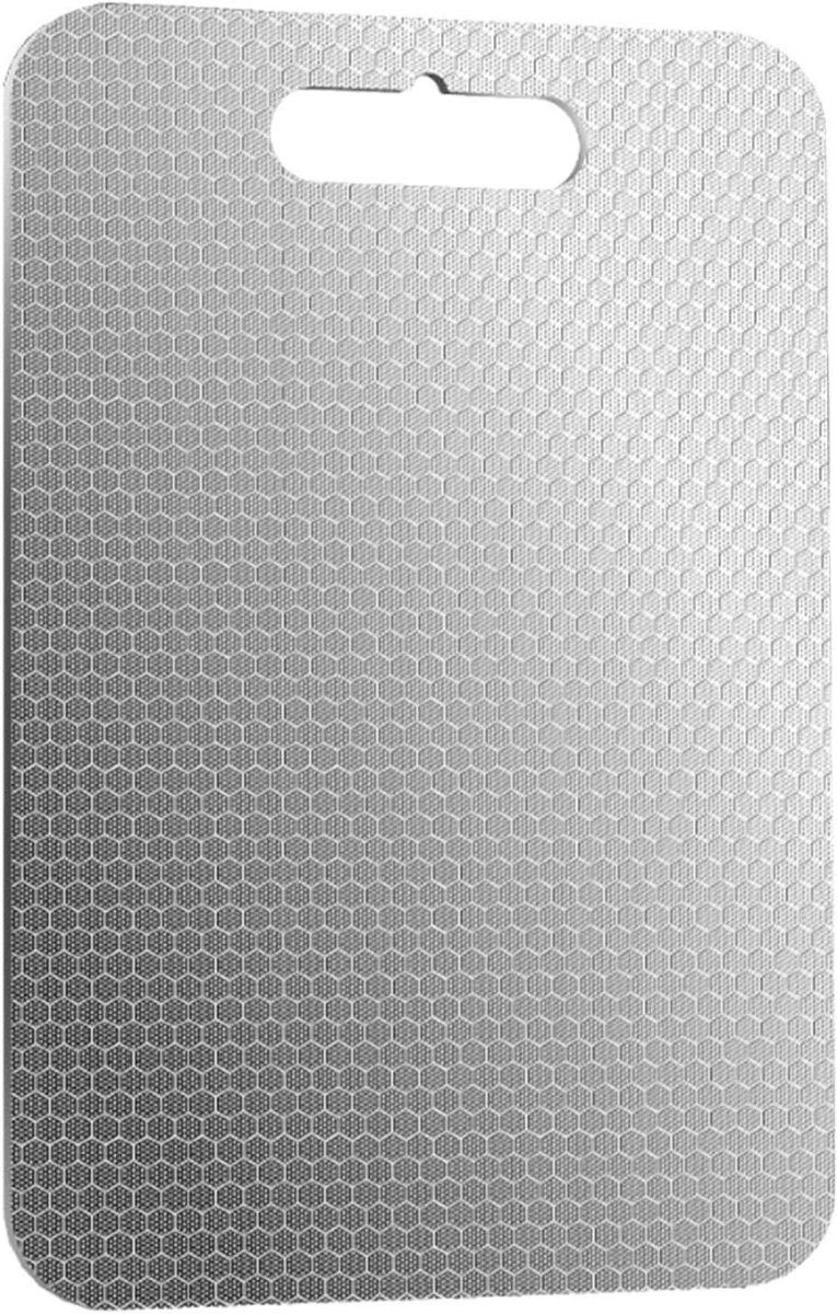 Snijplank mat - Keukenplank RVS - Voedselbereiding - Dubbelzijdig ontwerp - 30x22 cm - Zilver