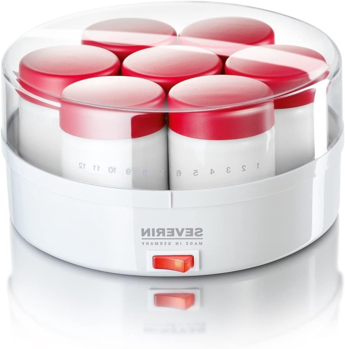 Yoghurt Maker - Yoghurt Apparaat - Zelf Yoghurt Maken - Constante Temperatuur - 14 Glazen - Wit Rood