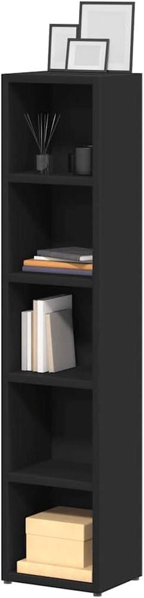 Cd-kasten - Dvd-rek - Multimedia opslag - 5 Ruime Vakken - 935 cm Hoog - Zwart