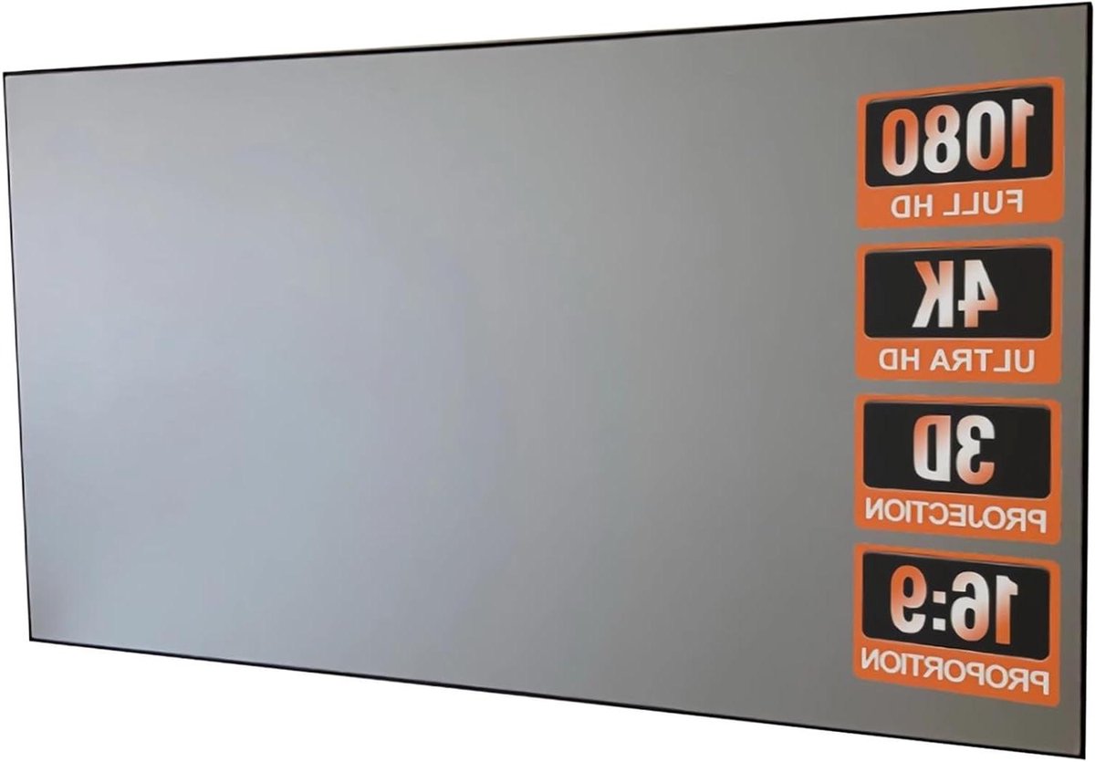 Vast frame projectiescherm - Bioscoopscherm kantoor - Thuisbioscoop presentatie - Ultrabrede kijkhoek - 72 inch 16:9 - Grijs glasvezel