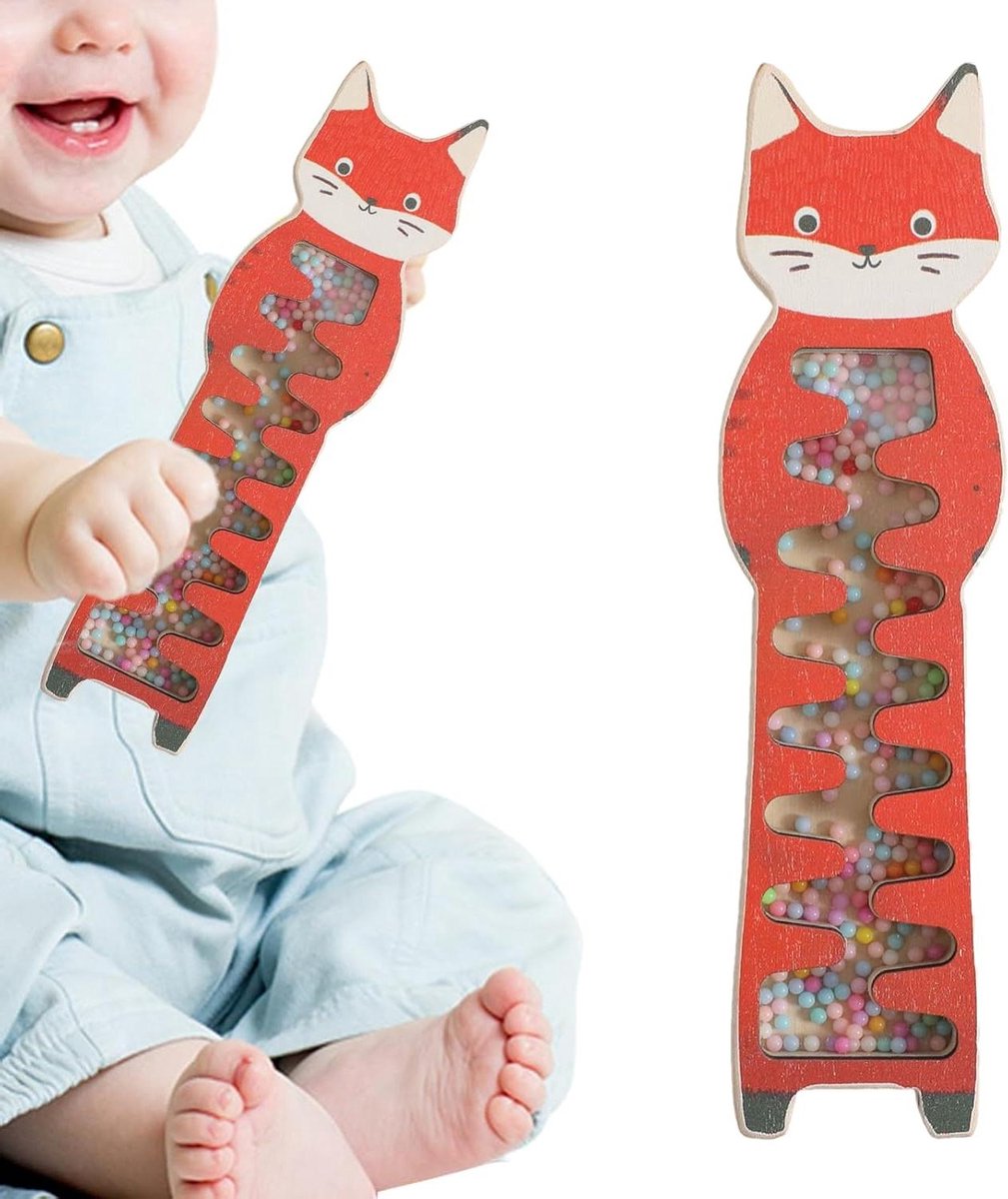 Regenmaker Zintuiglijk Speelgoed - Instrument Dierenontwerp - Baby Ontwikkeling - Veilige Gebogen Handvat - 21 x 7 x 2 cm