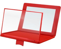 Telefoon Schermvergroter - Projector Versterker - Comfortabel Kijken - Optische 3D-HD Zoom - 12 inch - Rood