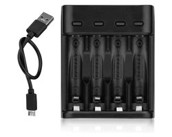 Zazitec oplaadbare batterijlader voor AA en AAA batterijen met AC 110–220V 50/60Hz input en 2.83V 500mA output compacte universele acculader voor thuisgebruik