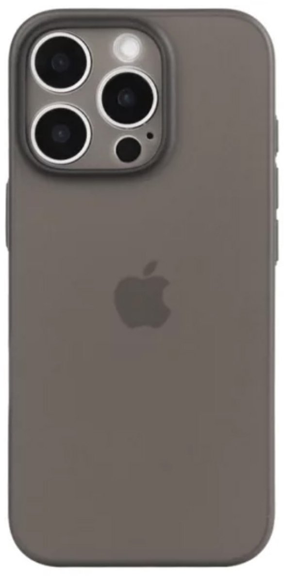 Silq Dunste Hoesje geschikt voor iPhone 15 Pro - Frost Zwart - Slechts 0,5mm dun!