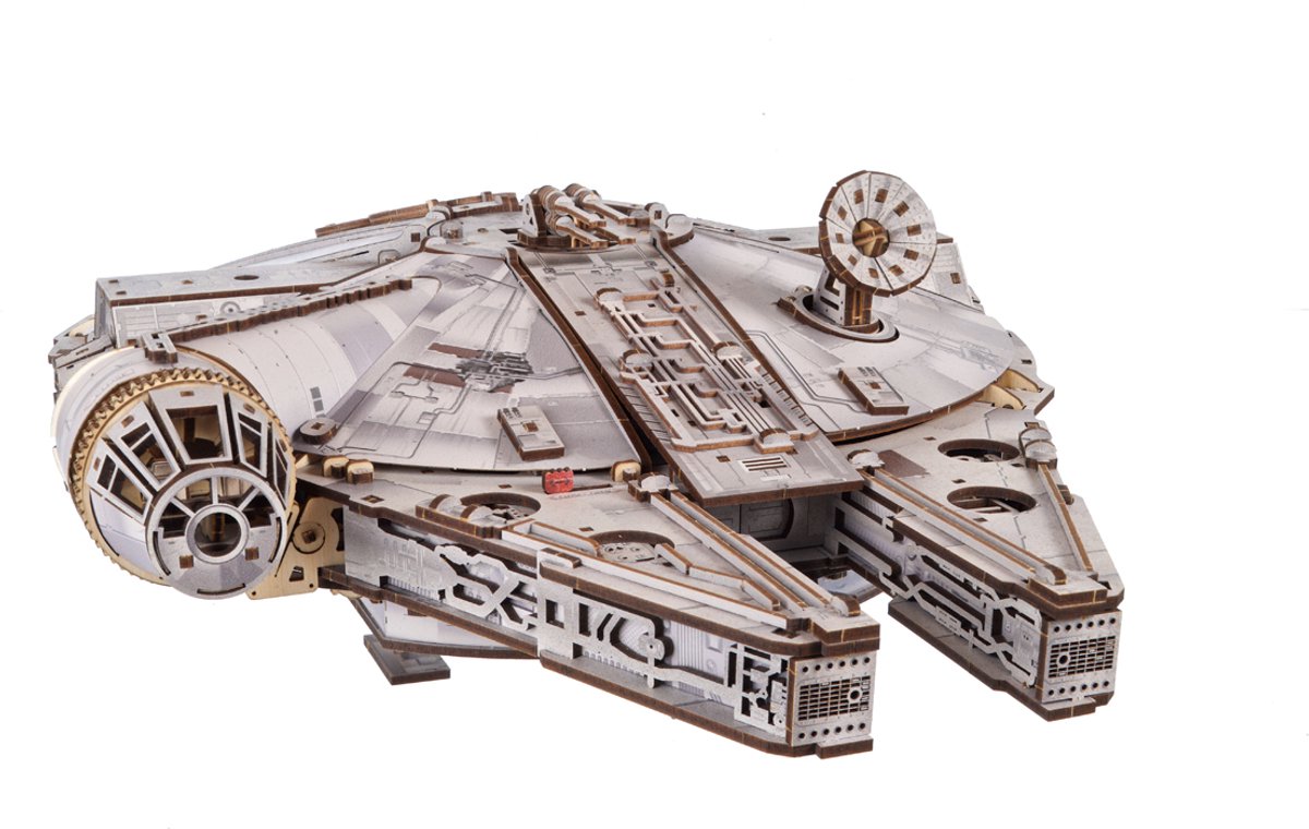 UGEARS 3D Modelbouw - Millenium Falcon - Star Wars - Mechanisch Bouwpakket Hout - Educatief Speelgoed — afbeelding 14