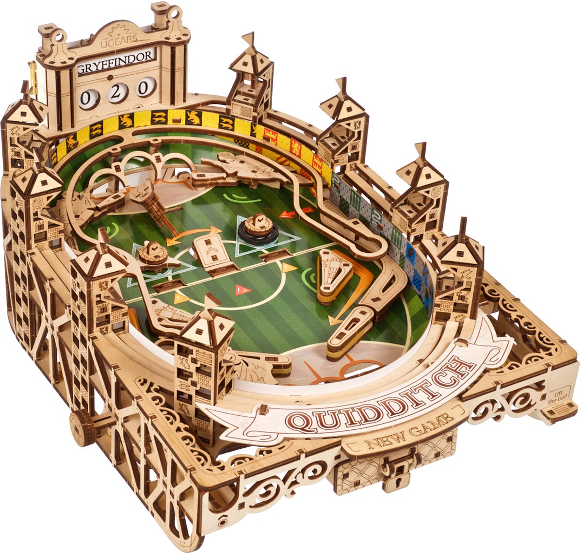 UGEARS 3D Modelbouw - Quidditch™ Pinball - Harry Potter™ - Mechanisch Bouwpakket Hout - Educatief Speelgoed — afbeelding 17
