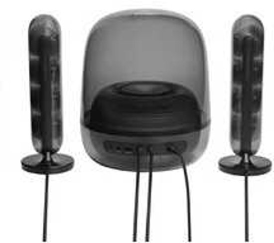 Harman Kardon SoundSticks 5 - 2.1 Design Speaker Set met Subwoofer - Bluetooth Luidsprekersysteem - Transparante Dome - Desktop & Home Audio - Zwart