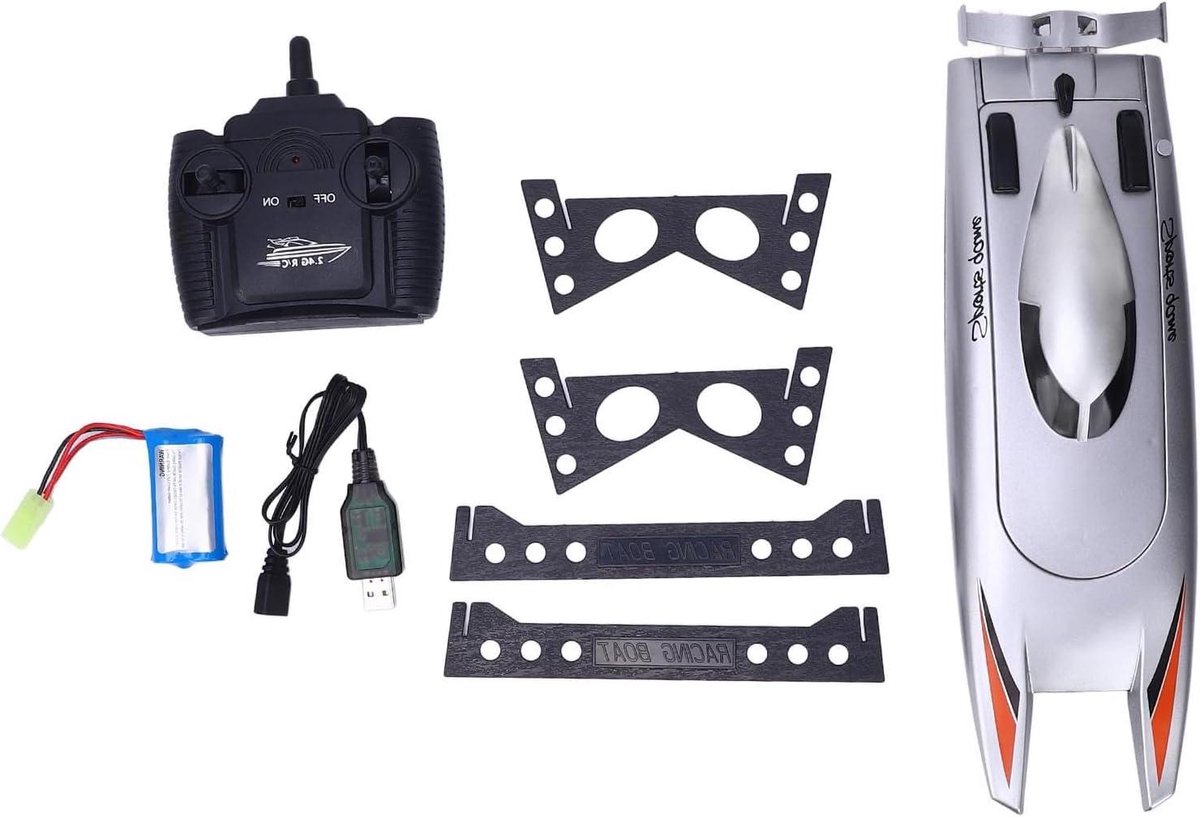 Speedboot Afstandsbediening - RC Boot Waterspeelgoed - Waterpret Buiten - Hoge Snelheid Elektrisch - 36 x 19 x 12 cm