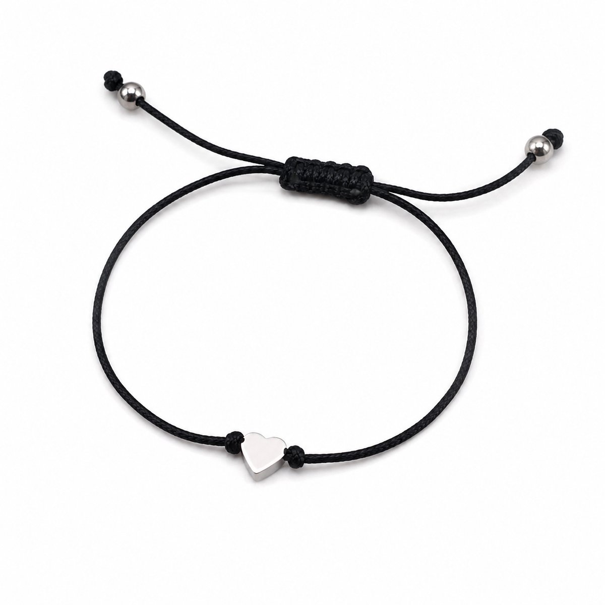 Engravia by Derya – Dames Armband – Stainless Steel Hart Bedel – Minimalistische Verstelbare Armband – Cadeau voor Haar