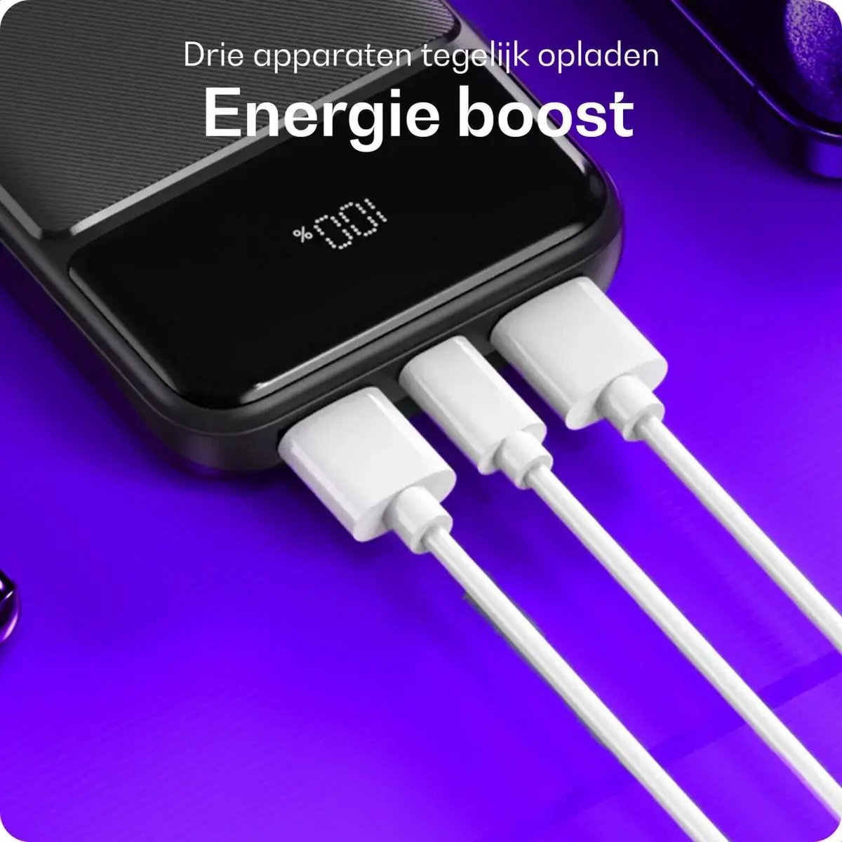 Duo Pack 10.000 mAh Powerbank Buddi Boost - Reisformaat - LED Display - USB-A - USB-C Snelladen - Universele Draagbare Oplader voor Telefoon & Tablet - Noodpakket - Ideaal voor Handbagage - Zwart – foto 7