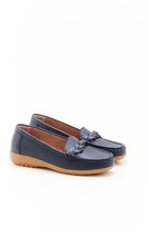 Damart - Amortyl mocassins van generfd leer - Dames - Blauw - 39