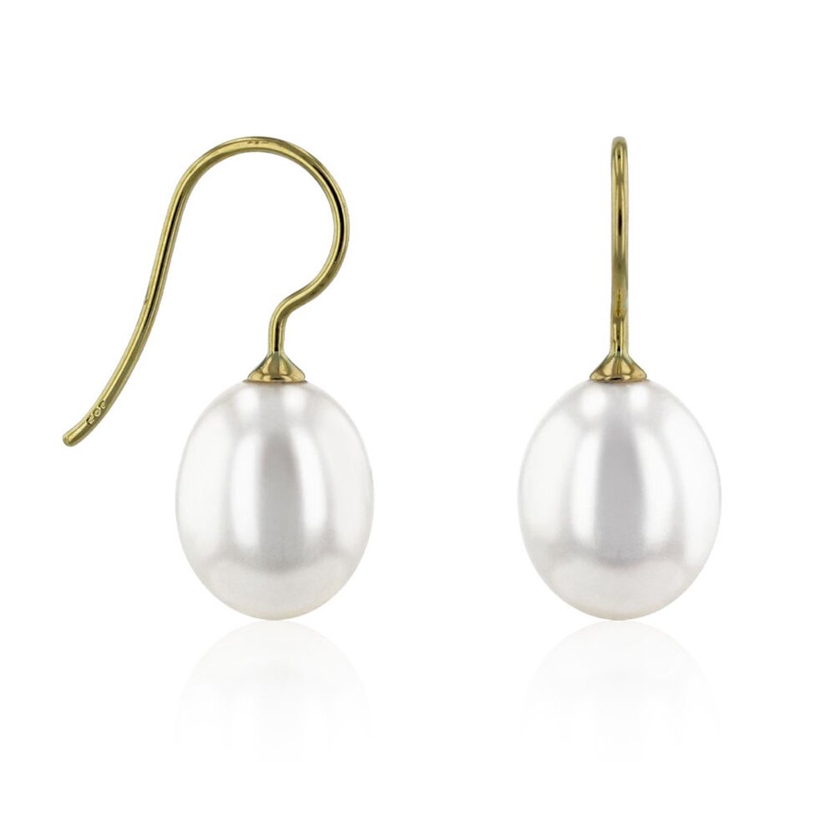Luna-Pearls - 311.0686 - Oorbellen - Zoetwater gekweekte parel 9.5-10mm - 14K geelgoud