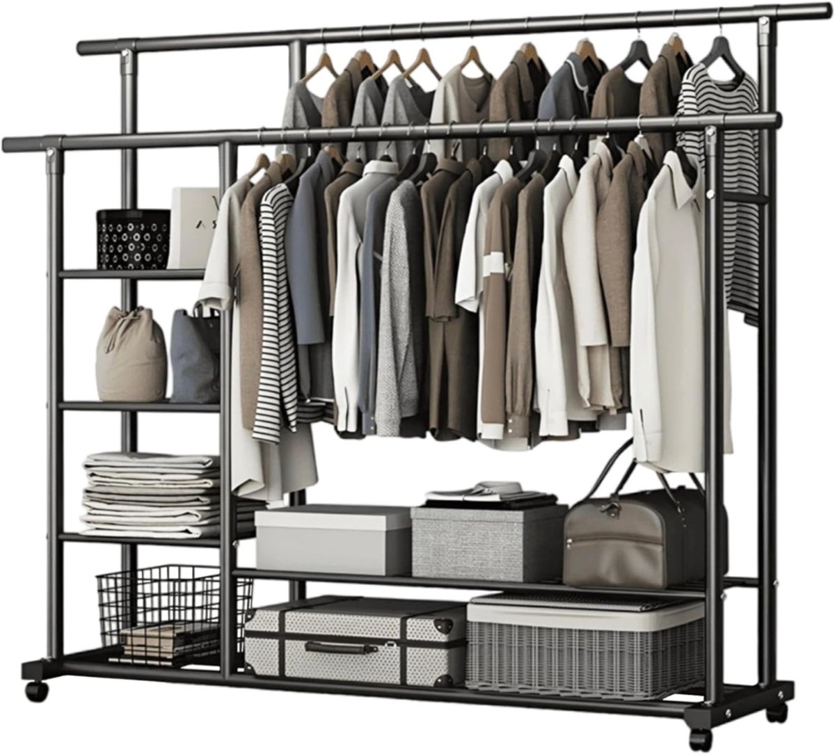 MRKK® Kledingrek Op Wieltjes - Dressboy - Kledingstang