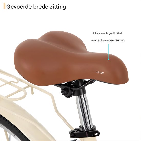 Strandcruiser - Voor heren en dames - 7 versnellingen, achterdrager - 66 cm wielen, paars, volwassen stadsfiets — afbeelding 5