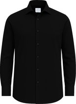 Vercate - Strijkvrij Overhemd - Zwart - Regular Fit - Bamboe Katoen - Lange Mouw - Heren - Maat 44/XL