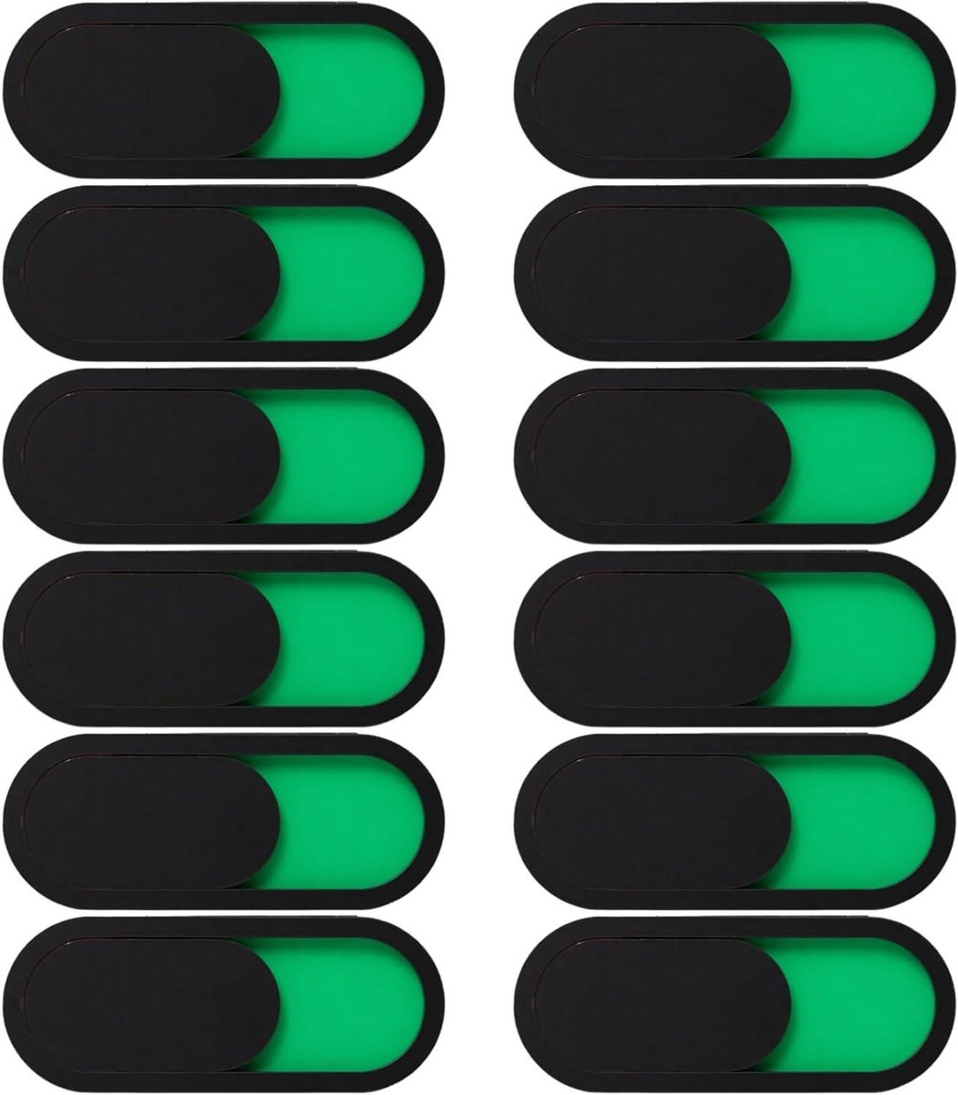 Webcamhoes Acryl - Privacy Cover - Digitale Veiligheid - Groen Rode Indicator - 12 Stuks - Groen