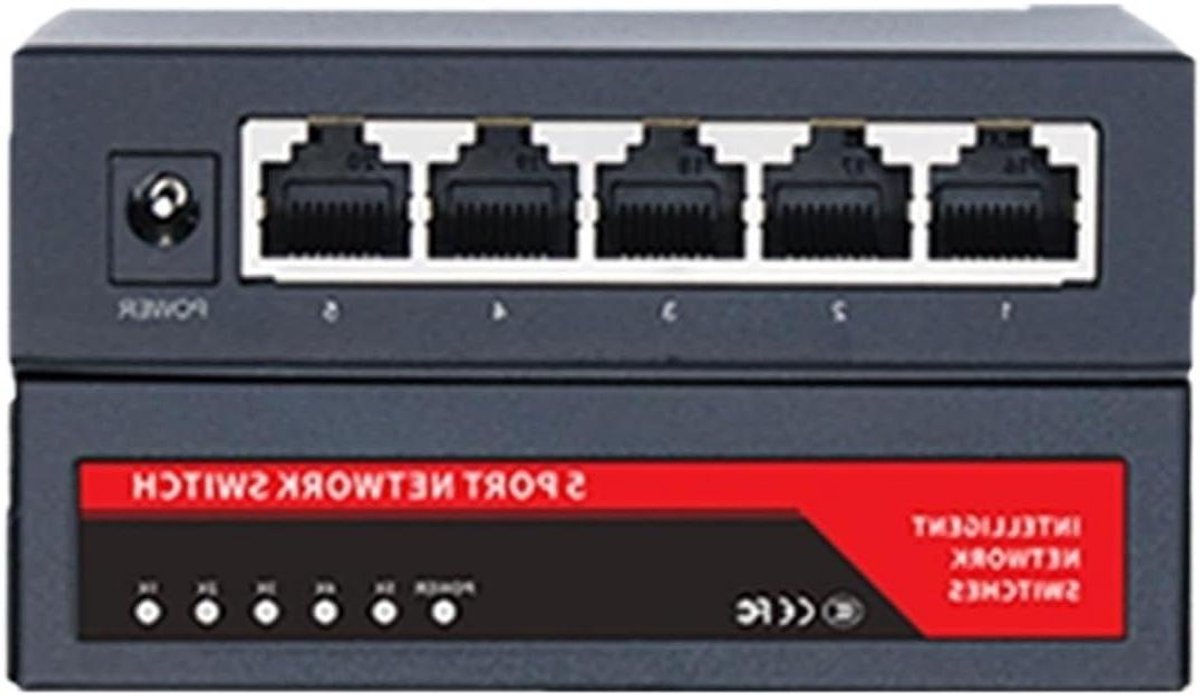 Netwerk Switch - Ethernet Hub - Internet Verbinding - 5 Poorten Gigabit - 10/100/1000Mbps - Zwart