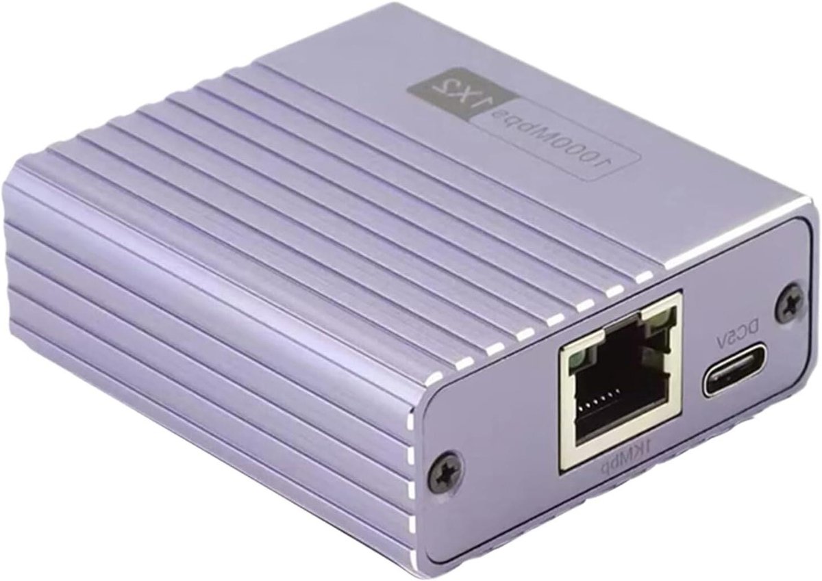 Netwerk Splitter - Ethernet Verdeler - Netwerk Uitbreiding - 1 op 4 Poorten - 1000Mbps Snelheid - Paars