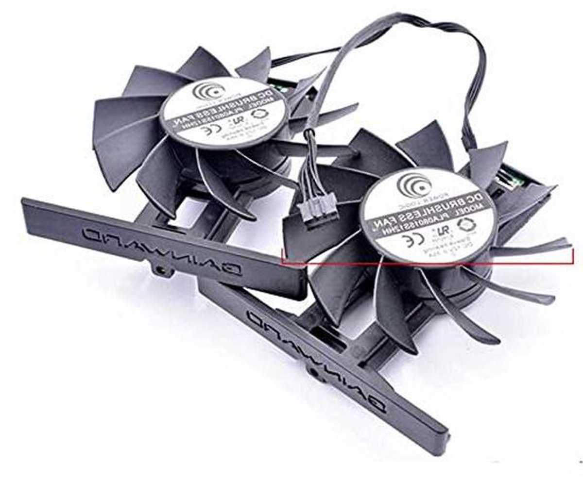 Grafische Kaart Ventilator - Dubbele Ventilator - Onderdelen Vervangen - Efficiënte Koeling - 12V 0.35A - Zwart