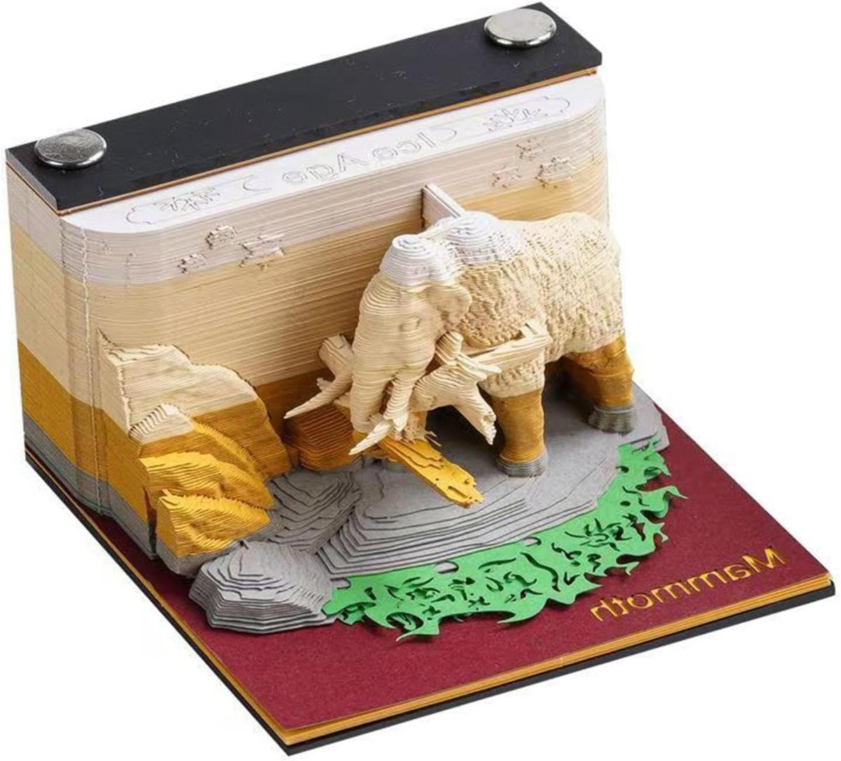 3D Memo Pad - Papier Carving - Bureau Decoratie - Gedetailleerde Scènes - 8x8x5cm - Multicolor