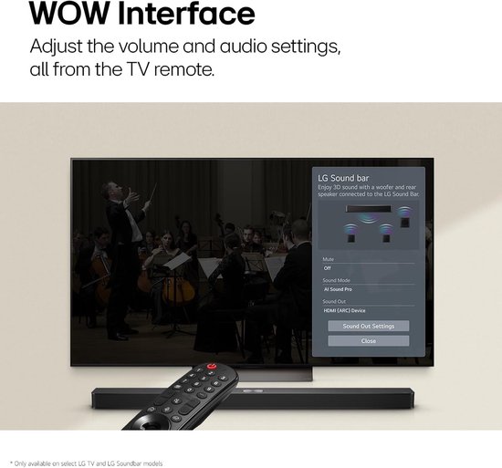 Soundbar Systeem - Home Audio - Film Geluid - 2.1 Kanaals Geluid - Wandmontage - Grijs — afbeelding 3