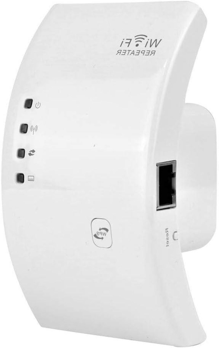 Wi-Fi Versterker - Signaal Booster - Draadloos Internet - WPS Technologie - 11 cm - Wit