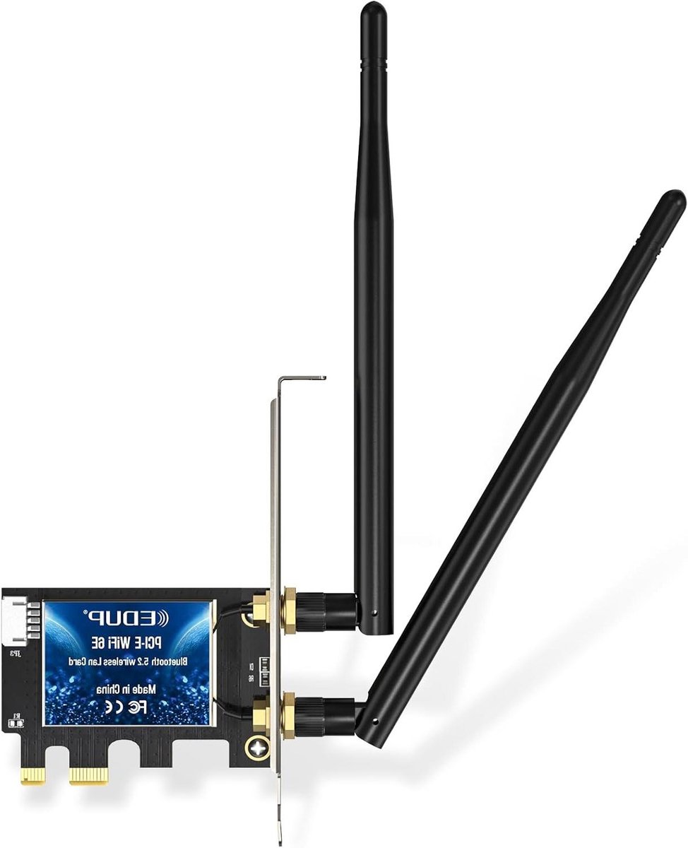 Netwerkkaart - WLAN adapter - Snelle verbinding - Wi-Fi 6E technologie - AX210 chip - Zwart