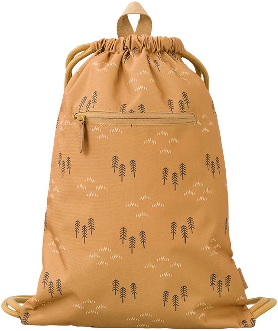 Fresk Zwemtas Unisex - Gymtas - Waterafstotende Strandrugzak voor Kinderen – Zwemzak met Ophanglus - 38 x 27 cm - Mosterd - Woods Spruce Yellow