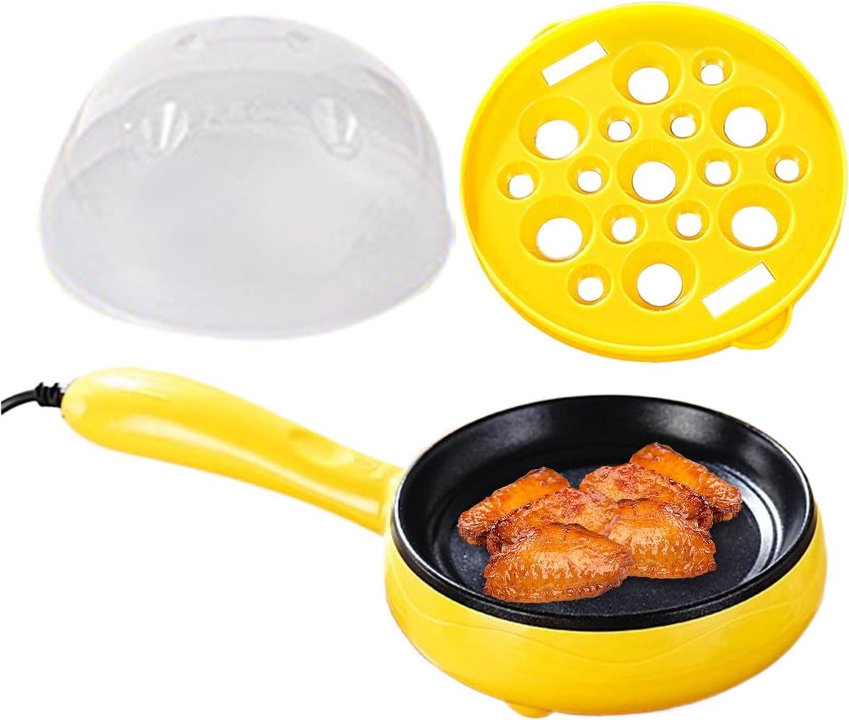 Pannenkoekenontbijtmachine - Elektrische pan - Snelle maaltijden - Antiaanbaklaag - 29 x 14.5 cm - Wit