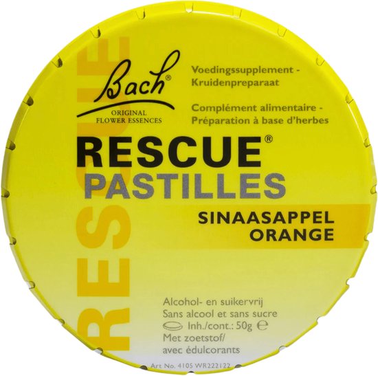 Bach Rescue Remedy Pastilles - 50 gr - sinaasappel - Voedingssupplement