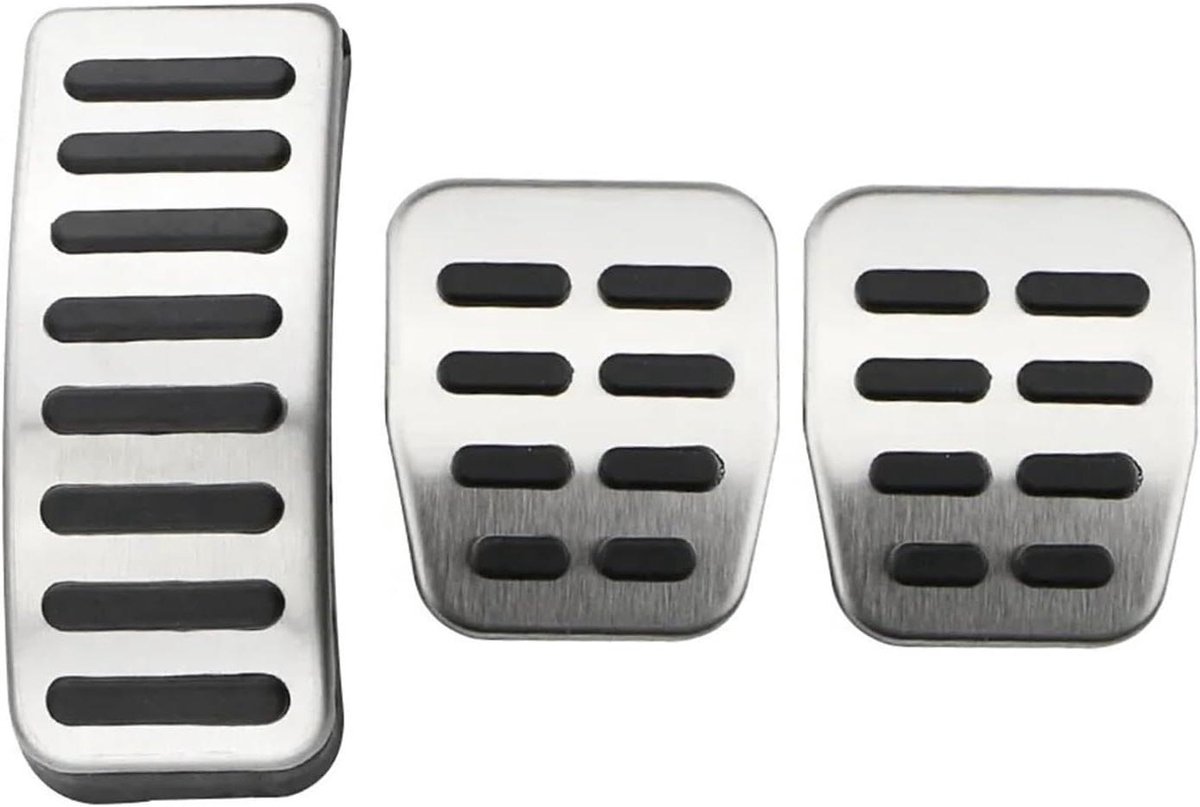 Auto Pedaalhoezen - Remgas set - Verbeter Rijervaring - Antislip Ontwerp - 3 Delig - Zilver