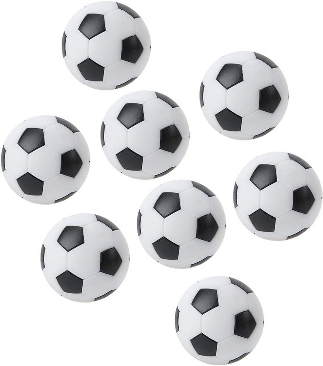 Mini voetbaltafel ballen - Tafelvoetbal ballen - Familie plezier - Duurzame harsconstructie - 8 stuks - Wit