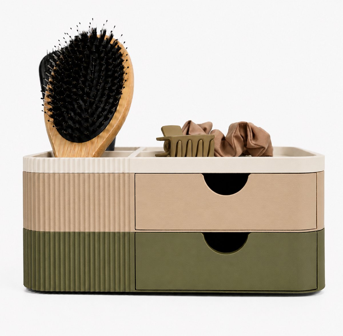 Make-up Organizer met Lades - Cosmetica & Haaraccessoires Opberger - Gebroken wit, Beige, Olijfgroen)