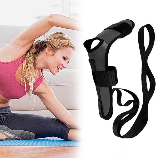 Yoga Stretching Strap - Beenstrekkerband - Fascia Stretcher - Unisex - Verlichting van Plantaire Fasciitis - Geschikt voor Fysiotherapie, Verlichting van Plantaire Fasciitis, Pilates, Dans, Gymnastiek - Grijs van Merkloos — afbeelding 3