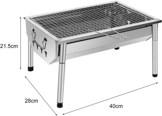 Florixa® Tafel Bbq Houtskool - Weber Bbq -Boretti Bbq - Houtskool - Zilver - 28cm x 40cm x 22cm van florixa — afbeelding 3