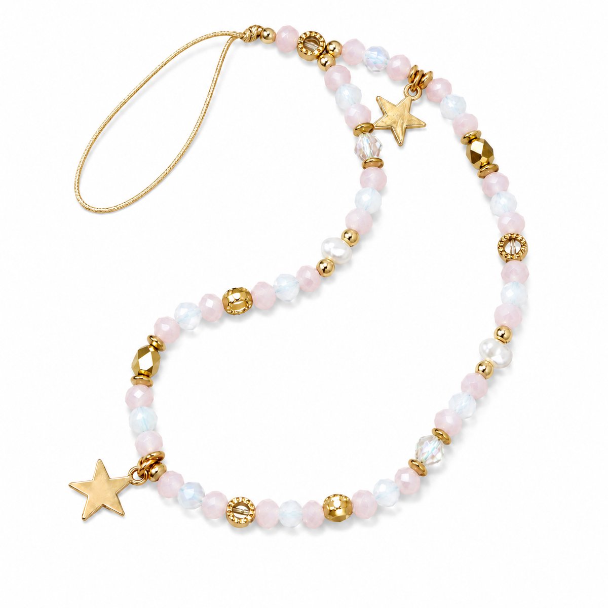 Consumerce® Telefoonkoord Pols - Telefoonketting Parels & Kralen Roze