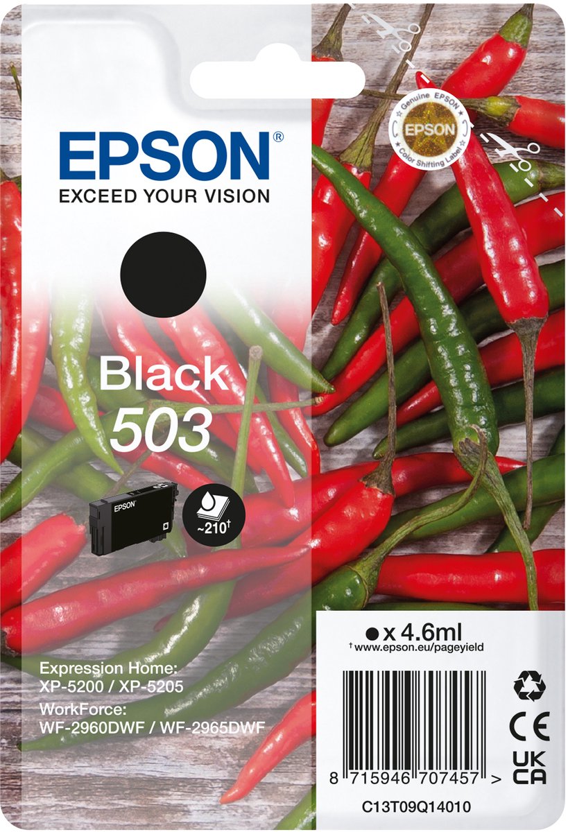 Epson 503 originele inktcartridge, standaardcapaciteit, zwart, 1 stuk