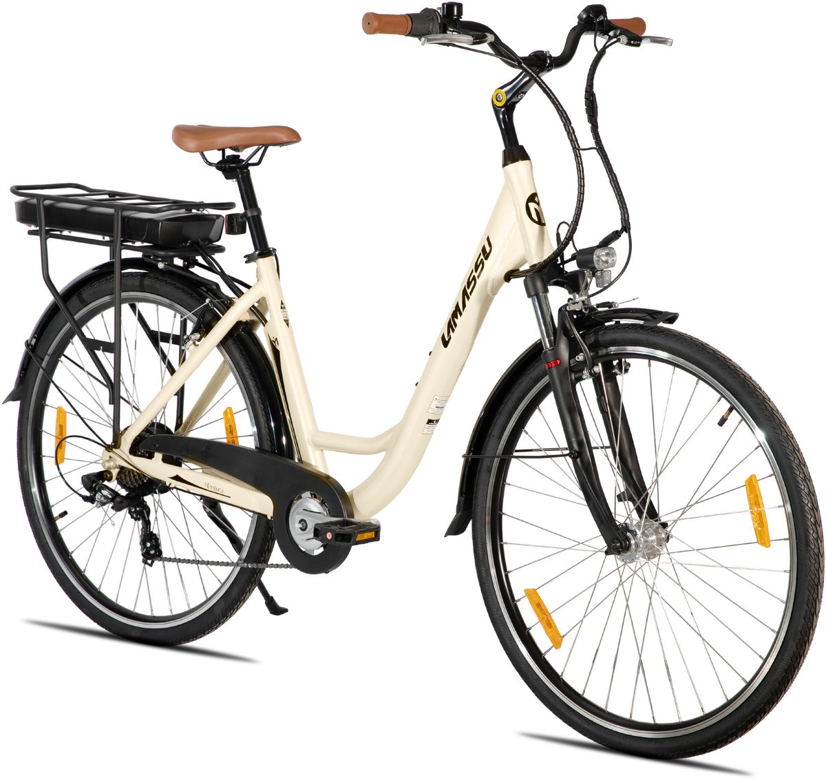 HILAND Montura Elektrische Stadsfiets 28 inch - E-bike Commuter Unisex - 250W Motor - 36V 10.4Ah Accu - 7 Versnellingen - Aluminium Frame thumbnail 6