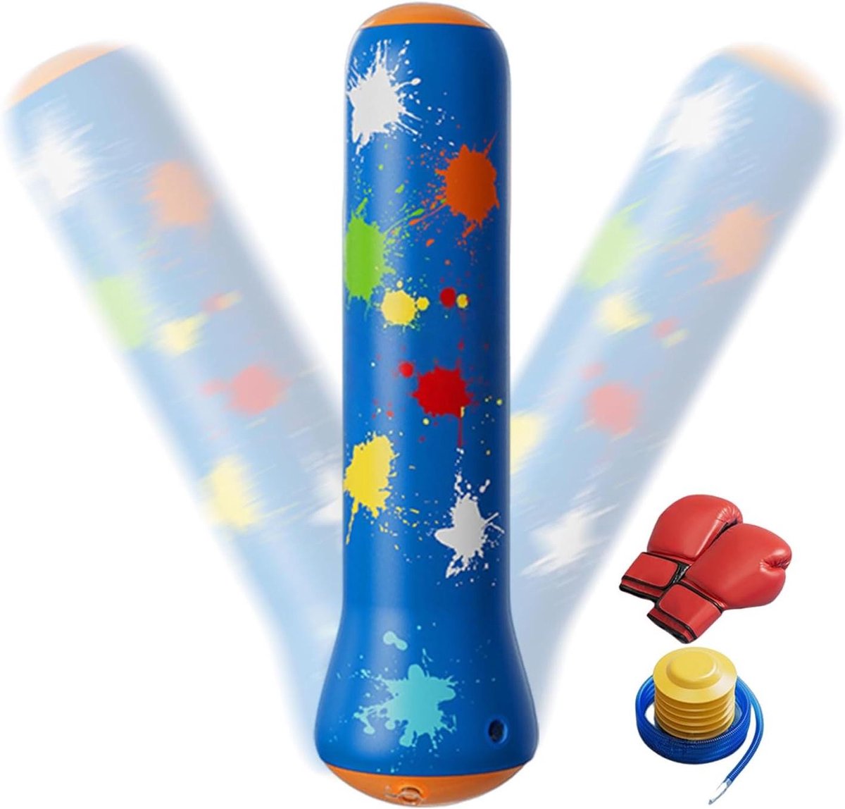Kinder Bokszak - Boksapparaat Opblaasbaar - Kinderen Sporten - Snelle Terugslagfunctie - 120 x 36 cm - Wit