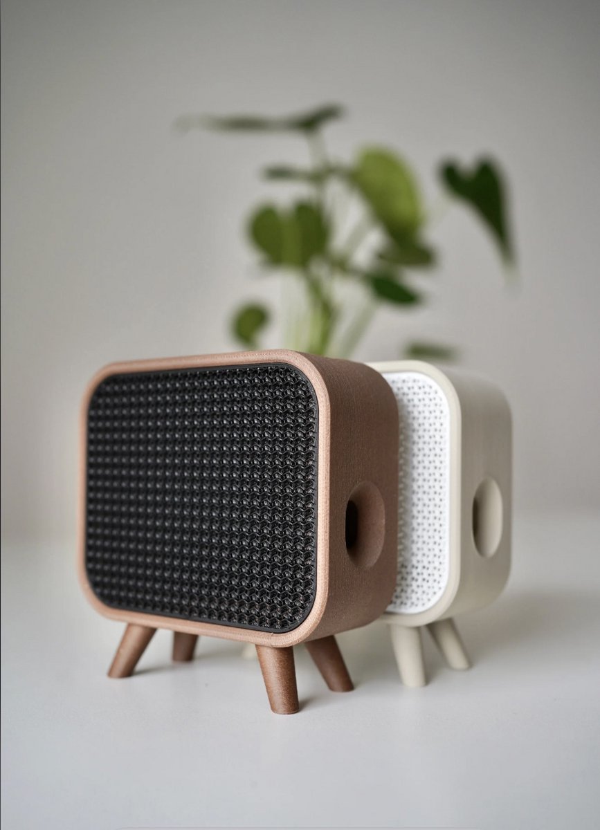 Retro speaker houder voor JBL Go Essential 2 – Retro TV Case met Pootjes – Hard Case USB-C – Vintage Speaker Houder – Cadeau Muziekliefhebber