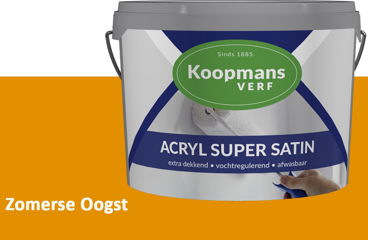 Koopmans Acryl Super Satin Zijdeglans Muurverf – Reinigbare Binnen- en Buitenverf voor Muren & Plafonds – Zomerse Oogst – 5 l