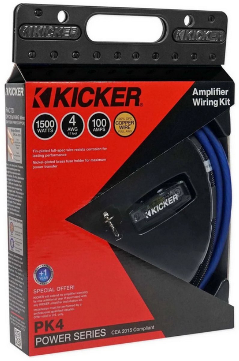 KICKER PK4 25mm2 Kabelset / Volkoper Vertind OFC Auto Versterker Aansluit-set High Quality / POWER Cable-kit