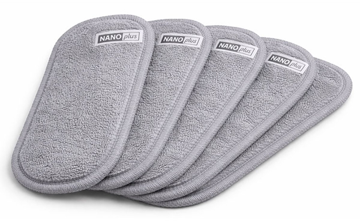 NanoPlus Brillendoekjes 5 Stuks – Grijs – Nanovezel (Microvezel) – Krasvrij & Streeploos – Voor Bril en Schermen